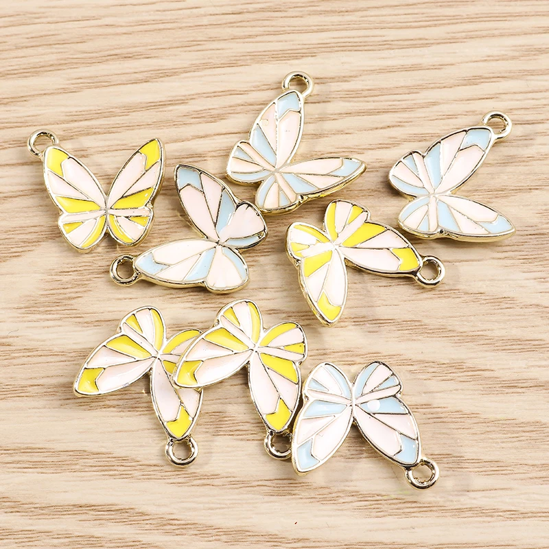 

Tusember 10pcs Enamel 2 Colors Butterfly Charms for Cute Earrings Necklace Bracelets Charms Pendants DIY Accessories Supply