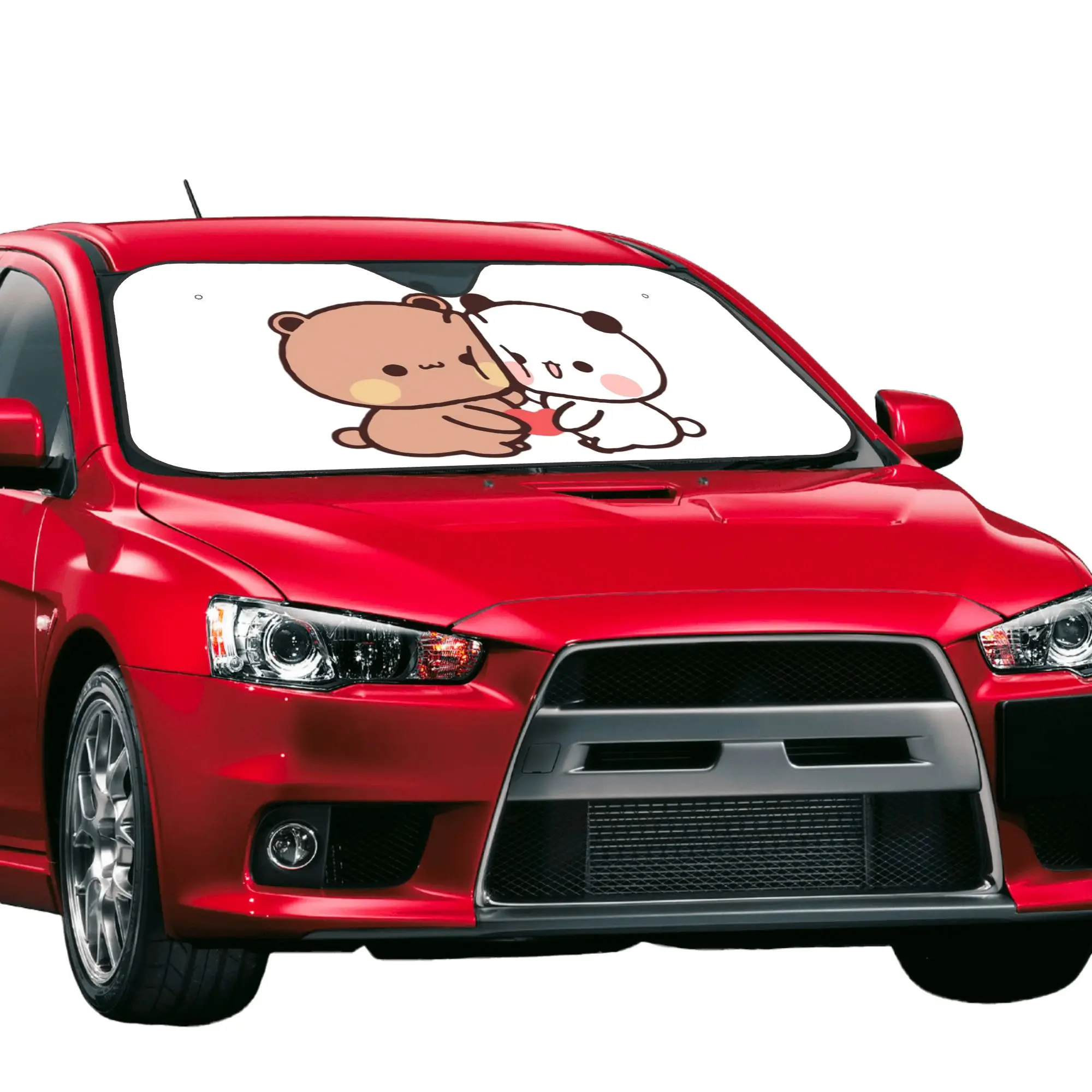 Windshield Sun Shade Car Bubu Dudu Panda And Brownie Bear Couple Solar Reflector Protector Visor Screen Cover Vehicle Windscreen
