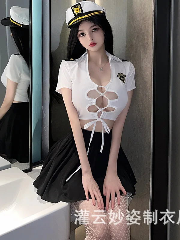 

New Sexy Lingerie For Female Mature Charm Elegant Officers SM Uniform Fashion Seductive Set Passionate And Spicy Skirt Set J9TN