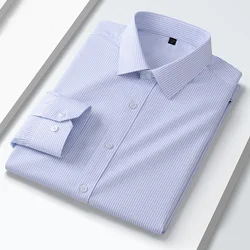 Quality Anti-Wrinkle Modal Men Shirt Long Sleeves Dress Shirts For Men Slim Fit Camisa Social Business White Office Shirt S-5XL