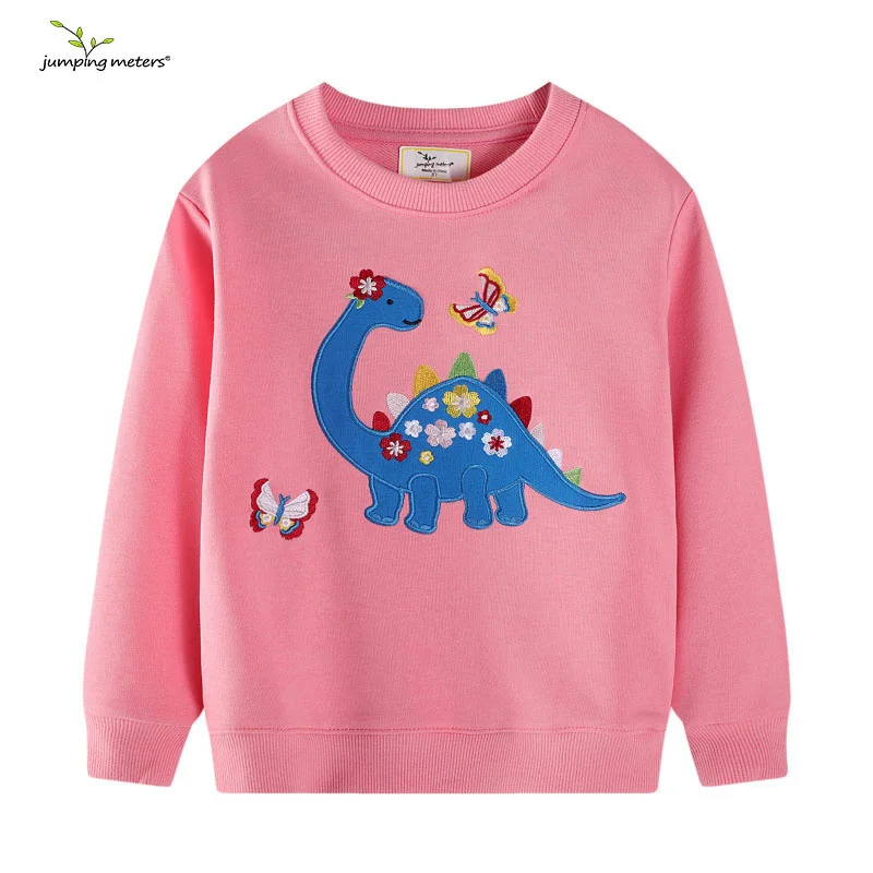 

Jumping Meters 2-7T Dinosaurs Girls Sweatshirts Autumn Spring Cotton Long Sleeve Animals Children's Clothing Toddler Shirts