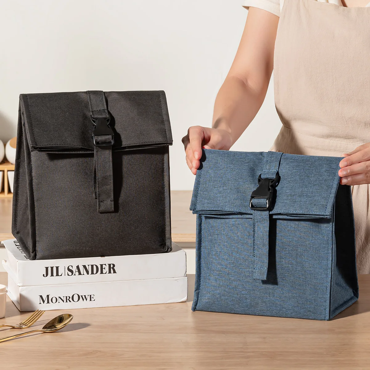 Isolierte Lunchtasche, Schulter-Crossbody-Tasche, stilvolle, minimalistische, wasserdichte Tragetasche, auslaufsicher, großes Fassungsvermögen, Reise-Picknick-Lunchtasche