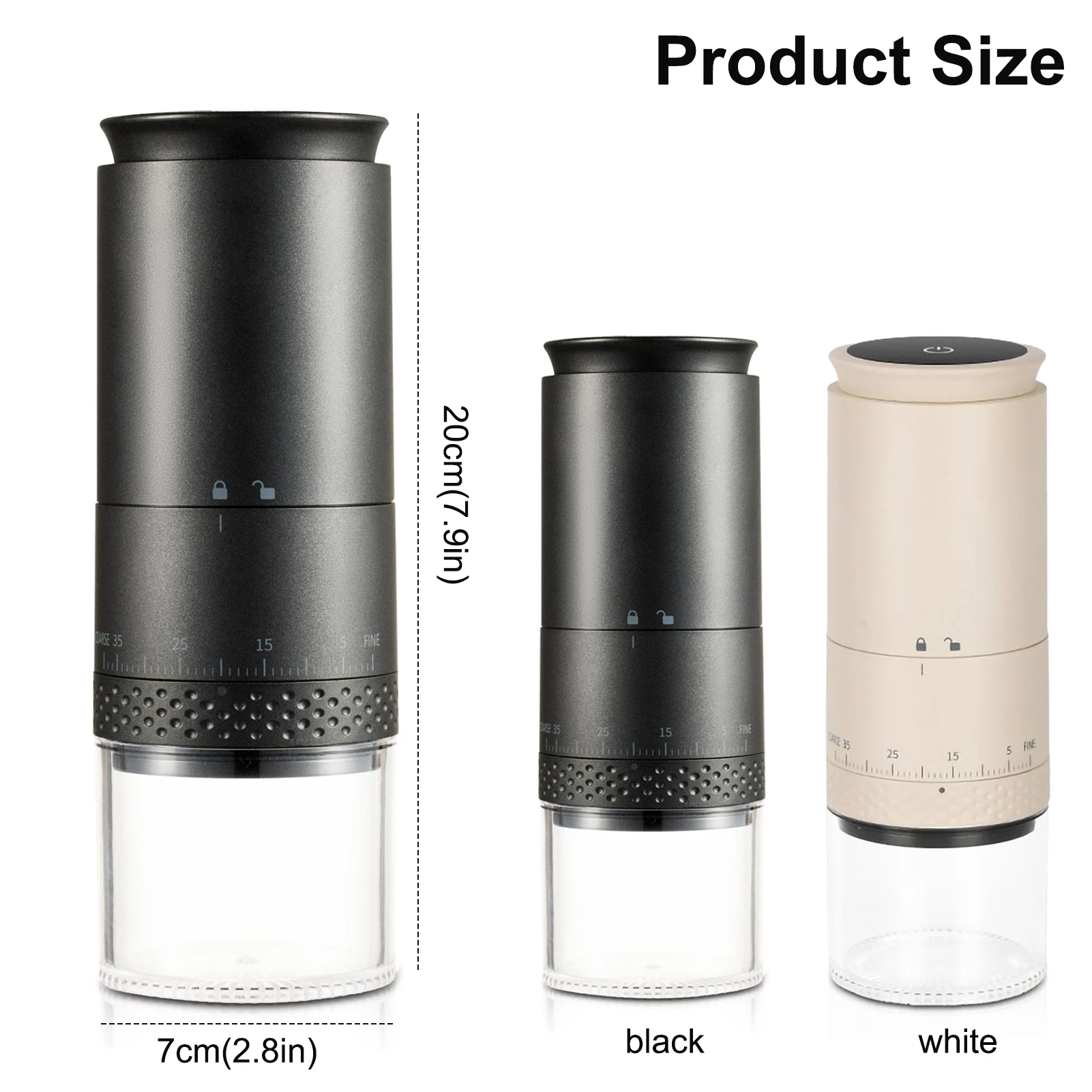 New Electric Coffee Grinder 1500Mah Externally Adjustable USB Charging Espresso Burr Grinder Bean Grinding Machine Coffee Maker