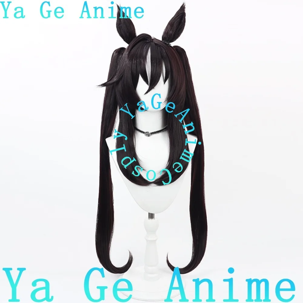 Wig Cosplay Uma Musume Pretty Derby Strong Impact dengan Telinga dan Ekor Permainan Anime Pesta Karnaval Rambut Sintetis Tahan Panas