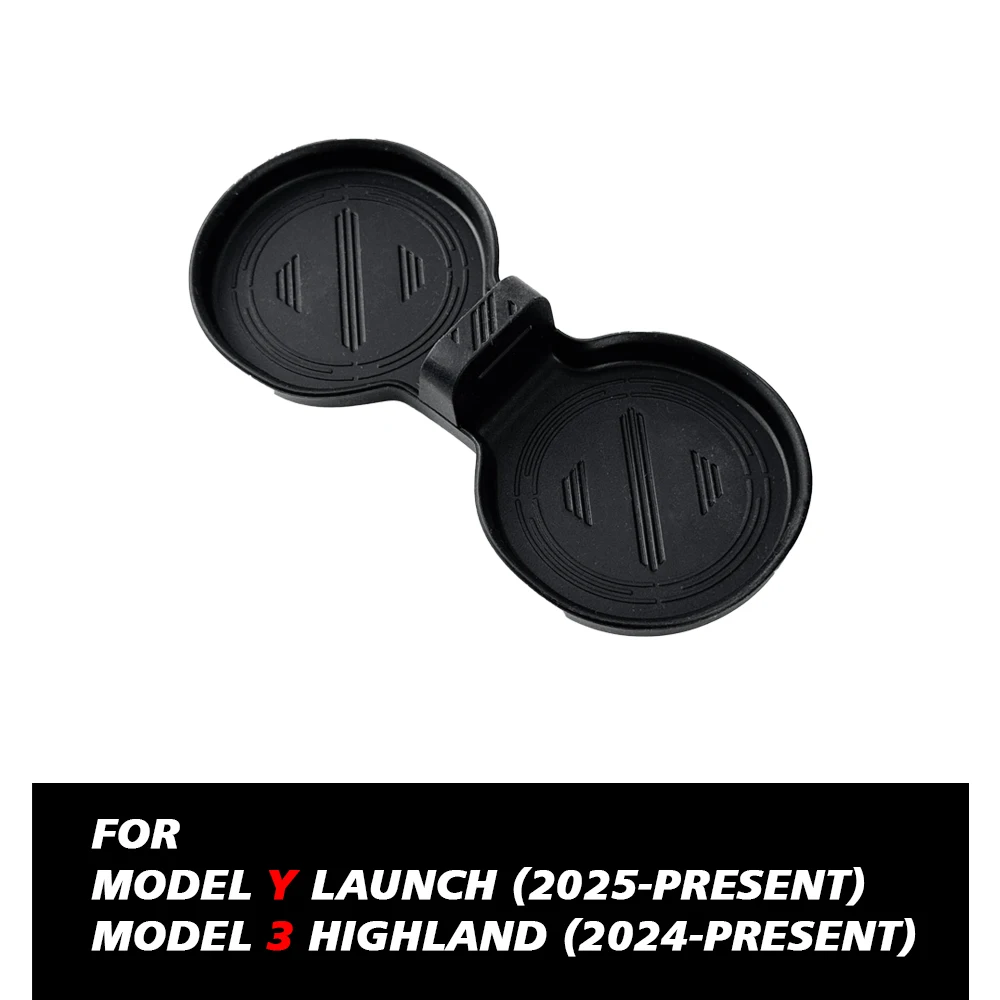 TESY Getränkehalter-Matte für Tesla Model YL Y Juniper Launch Model 3 Highland, rutschfeste, wasserdichte Untersetzer mit Schlitzen