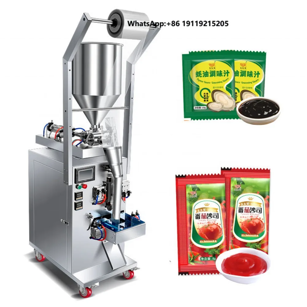 Automatic Tomato Ketchup Pouch Packing Machine Liquid Yogurt Packaging Machine Sauce Salad Paste Sachet  PLC Core Components