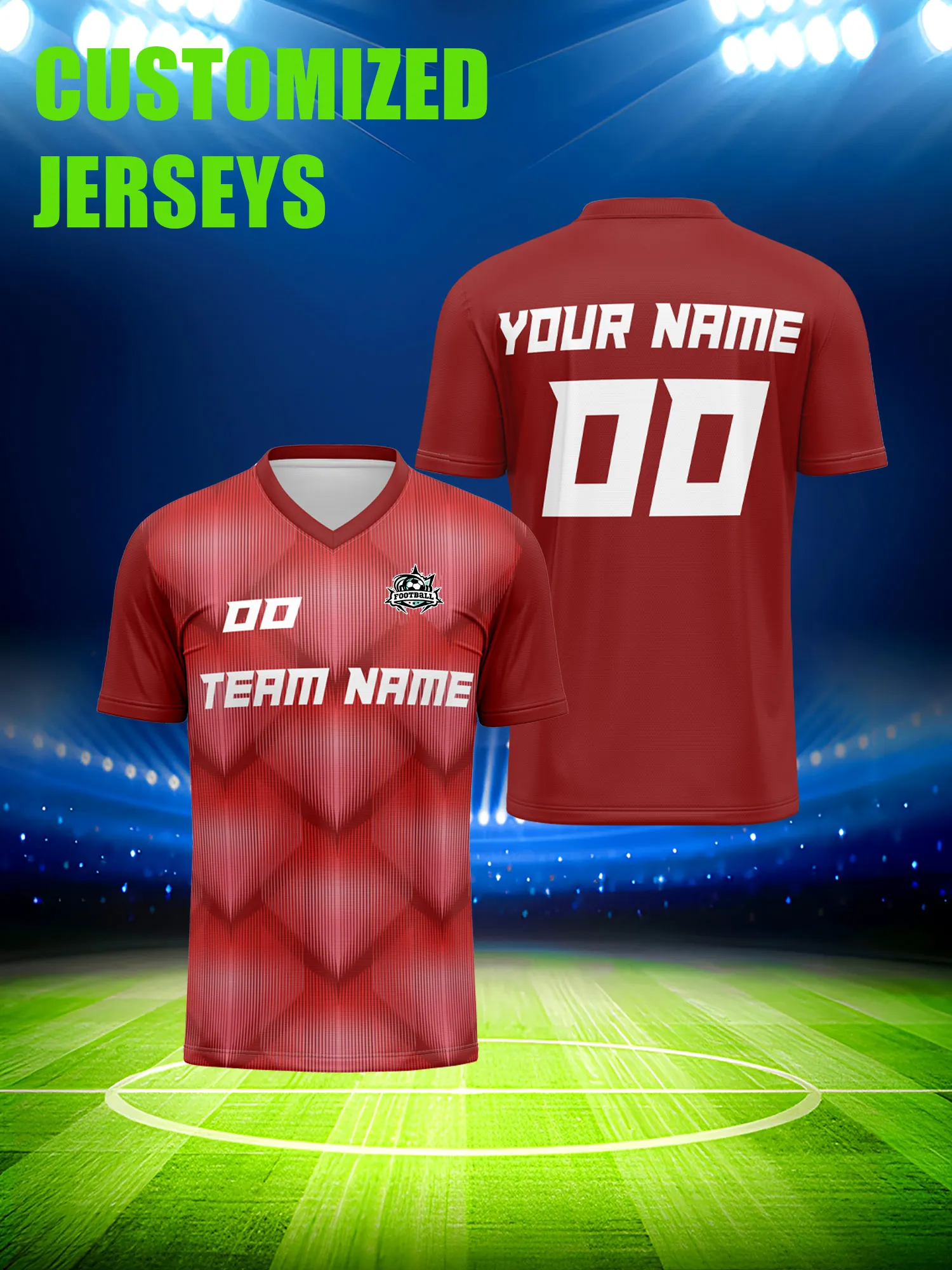 

Футболка для футбола с индивидуальным изображением, номером и именем, уникальный дизайн с графическим рисунком, командная форма.