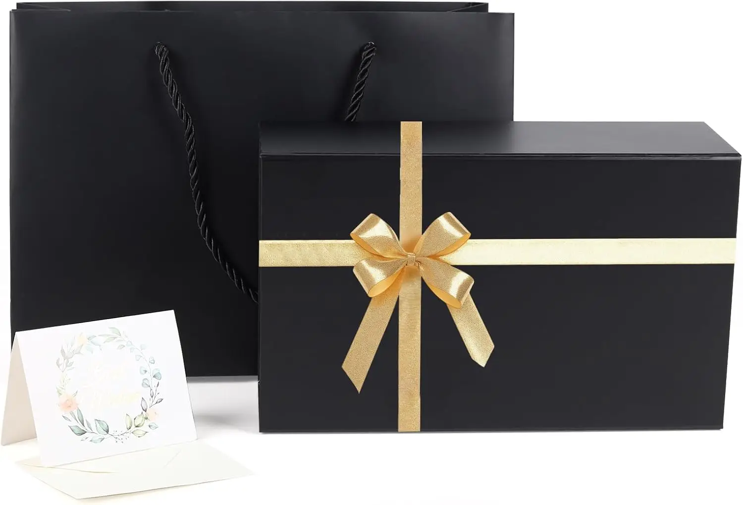

Gift Boxes with Lids for Presents, 9.8x5.9x3.4'' Black Boxes for Gifts, Groomsman Proposal Box for Wedding, Christmas, Halloween