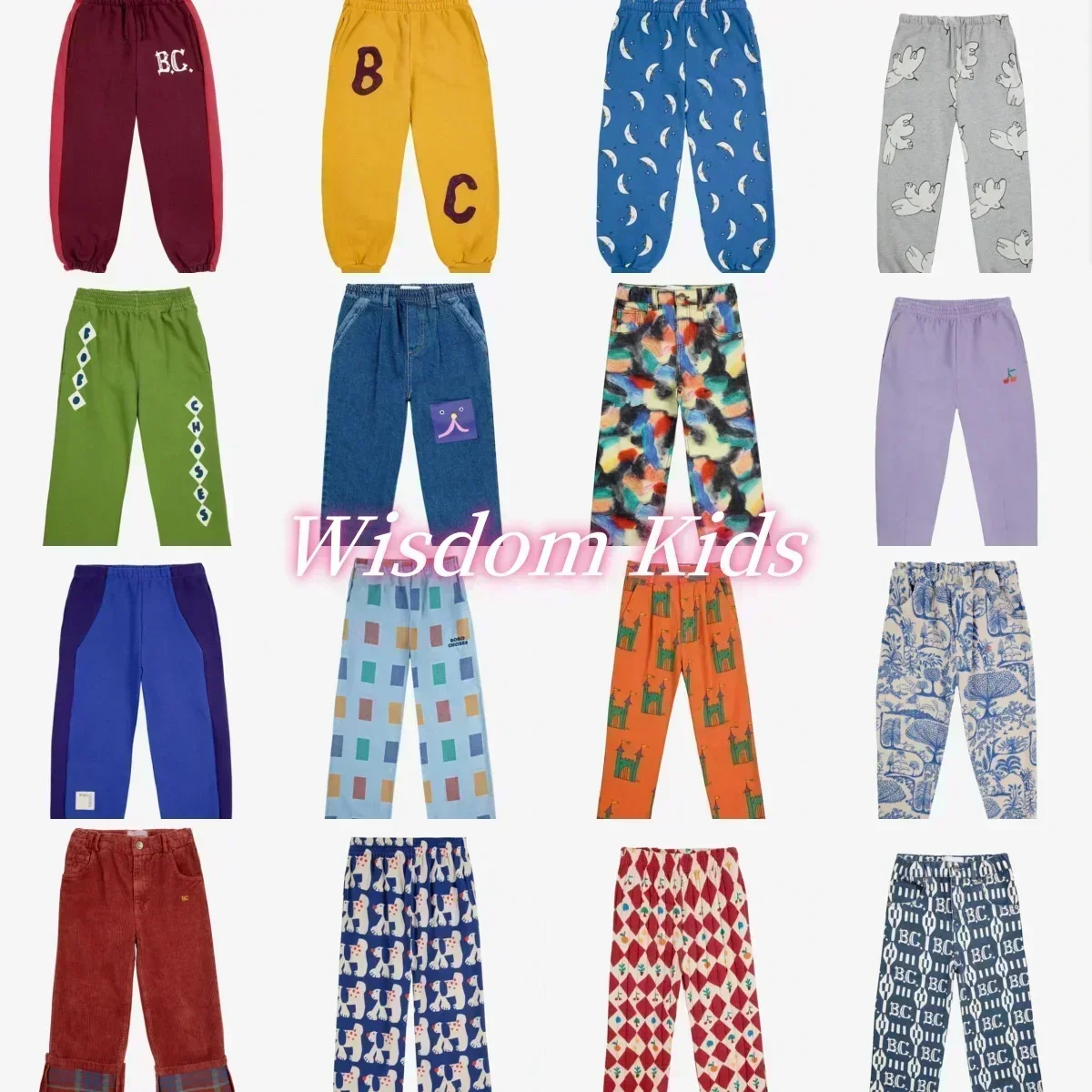 

In Stock！BC Kids Clothes 2024 Autumn/Winter New Boys Girls' Cartoon Printed Sweatpants