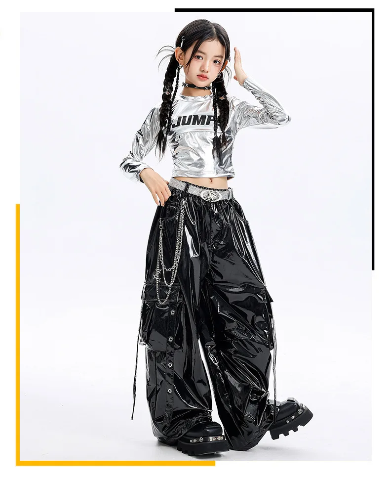 Kinder-Jazz-Tanzkostüme, trendige Modeanzüge für Mädchen, Kinder-Hip-Hop-Bühnenauftritte, „Fried Street“-Mädchen – Detail 13