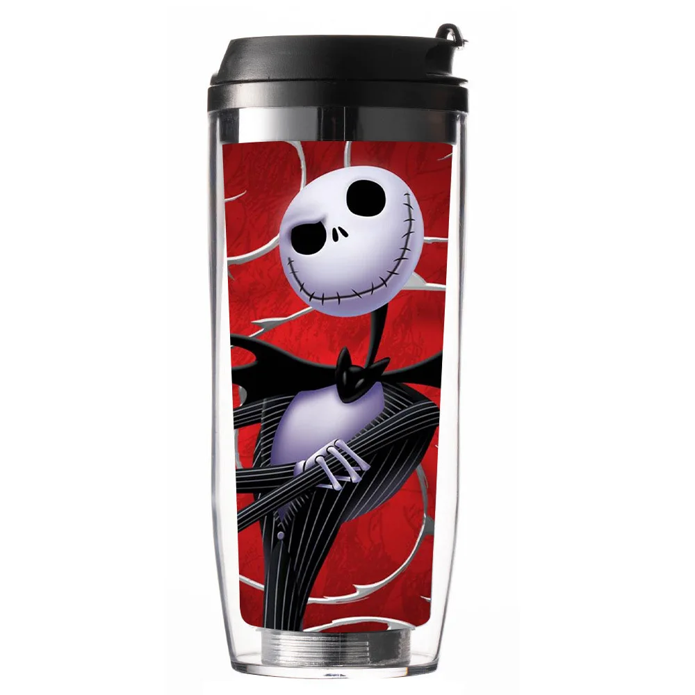 The Nightmare Before Christmas 350ML Kubek ze słomką Kobiety Mężczyźni Kreskówka Jack Skellington Przenośny kubek na wodę Dzieci Przyjaciele Prezent