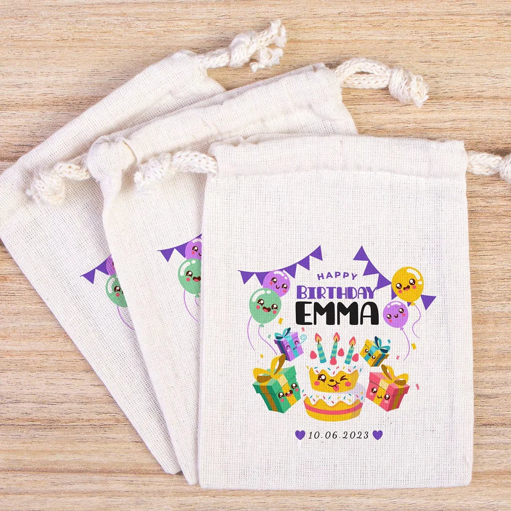اسم شخصي 5 قطع حقائب هدايا لحفلات أعياد ميلاد الأطفال، هدايا ترحيب لطيفة لحفلات أعياد الميلاد للأصدقاء والأقارب