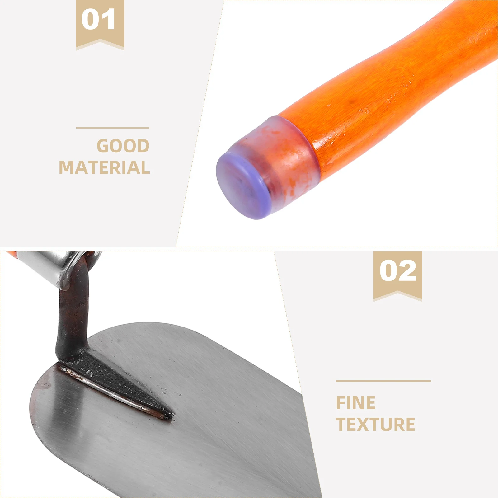 Stainless Steel Flat Plaster Trowel Wood Handle Metal Construction Tool Drywall Concrete Finishing Hand Tool Trowel Plastering