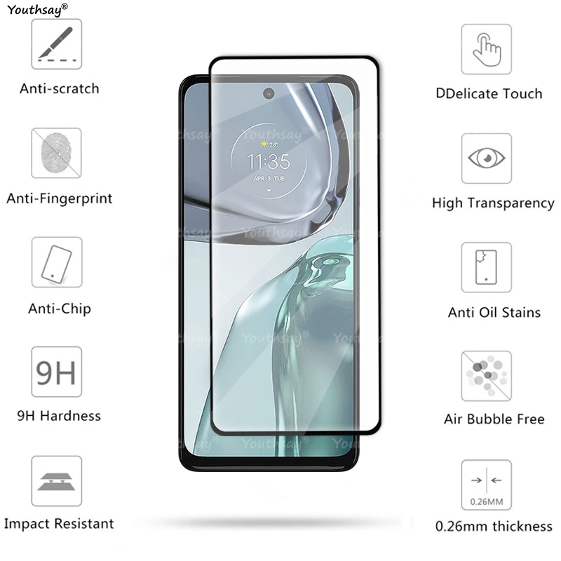 For Motorola Moto G62 Glass Moto G72 G62 5G G82 G52 G42 Tempered Glass Screen Camera Lens Protector Film For Motorola G62 Glass