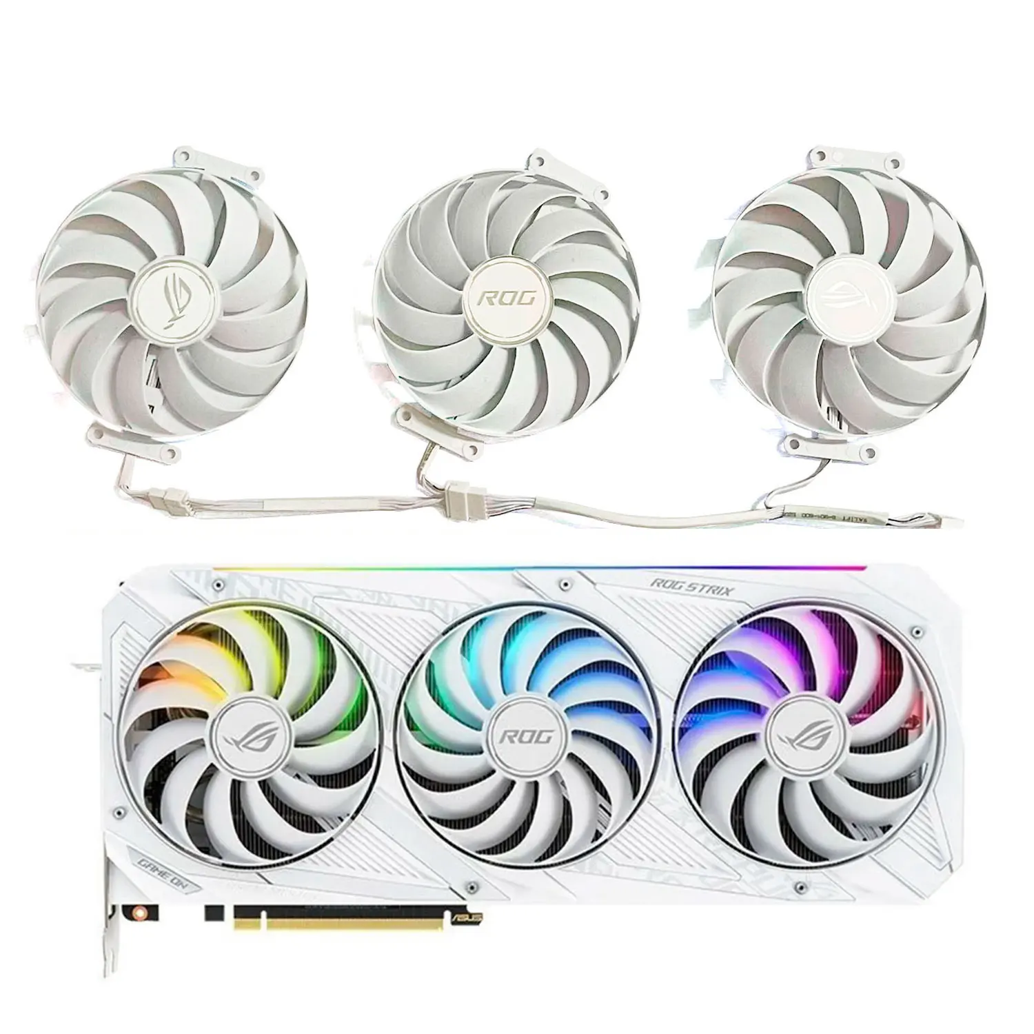 Новый 3FAN 7PIN CF1010U12S DC 12V 0.45A подходит для ASUS Rog Strix Rtx 3070 3080 Ti 3090 белый Oc версия GPU сменный вентилятор