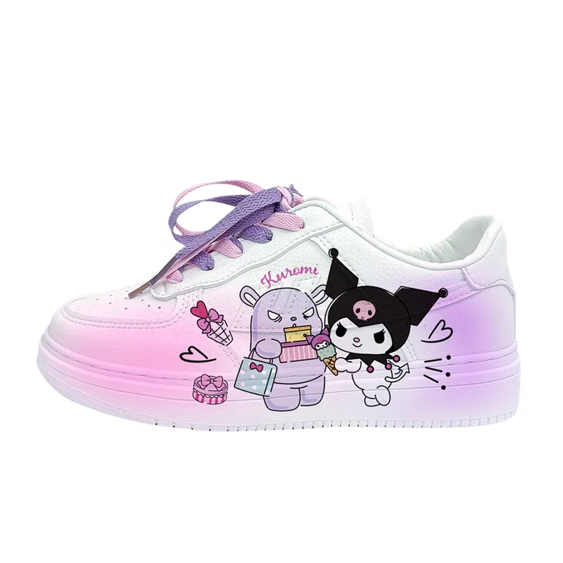 Nova mulher dos desenhos animados kuromi princesa bonito sapatos casuais sapatos esportivos macios para namorada presente tamanho da ue 35-44