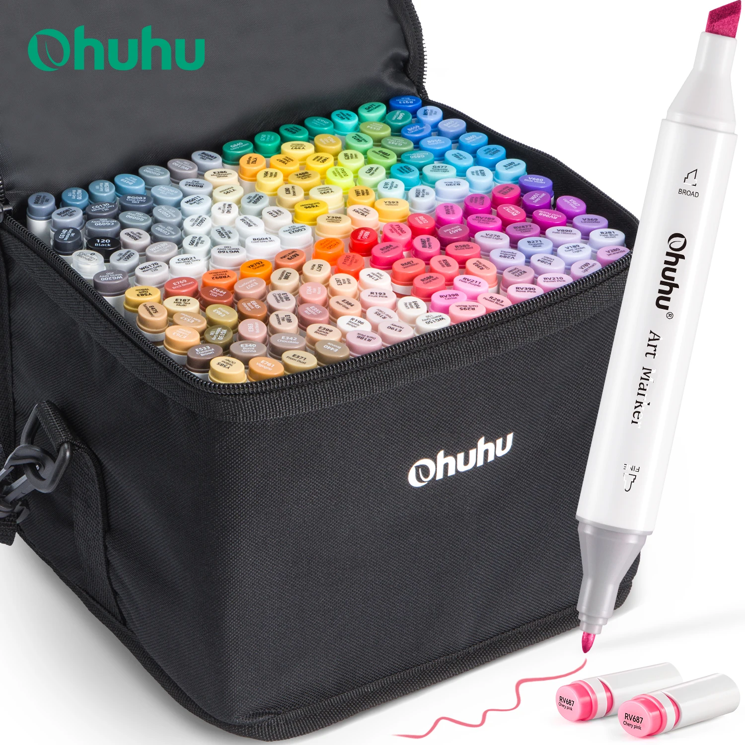 Ohuhu Oahu 160 Color Marker Pen Set Alcohol Art Markers Dual Tips Felt Pen Sketching Drawing Graffiti Manga School Art Supplies