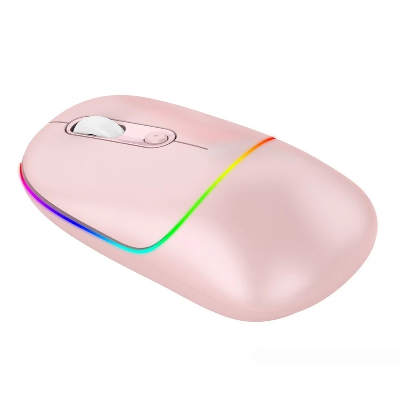 Design Ergonômico de Luminescência RGB para Broadcom, Sem Fio, Bluetooth 5.0, 2.4g, Mouse de Modo Duplo, Carregamento Tipo C, Compacto, Portátil