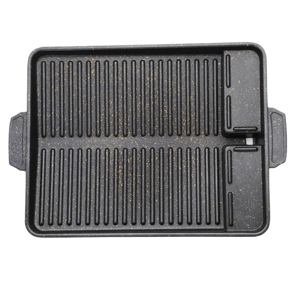 

1pc Aluminum BBQ Grill Pan Non-Stick Large Capacity Healthy Material Oil Leakage Fry Pan Barbecue Stove Top Bbq Skillet Outdoor