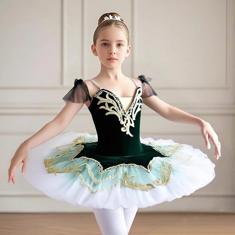 white-ballet-tutu-skirt-for-girls-children's-performance-costumes-swan-lake-theme-kindergarten-dancewear-soft-polyester