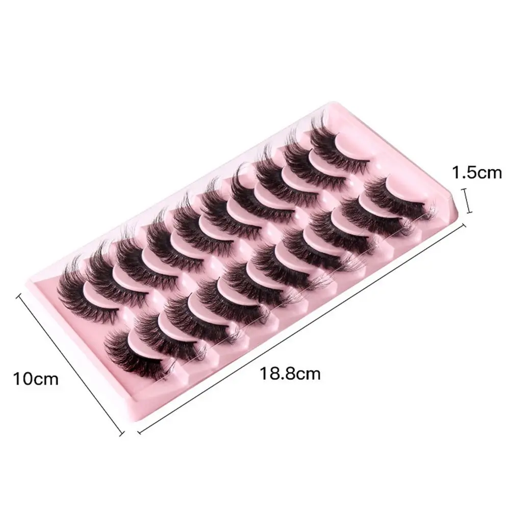 10 Par Sztucznych Rzęs Fox Eye, Delikatne, Puszyste, 3D z Włosia Norki, Wydłużające Końcówki Rzęs, Efekt Kociego Oka