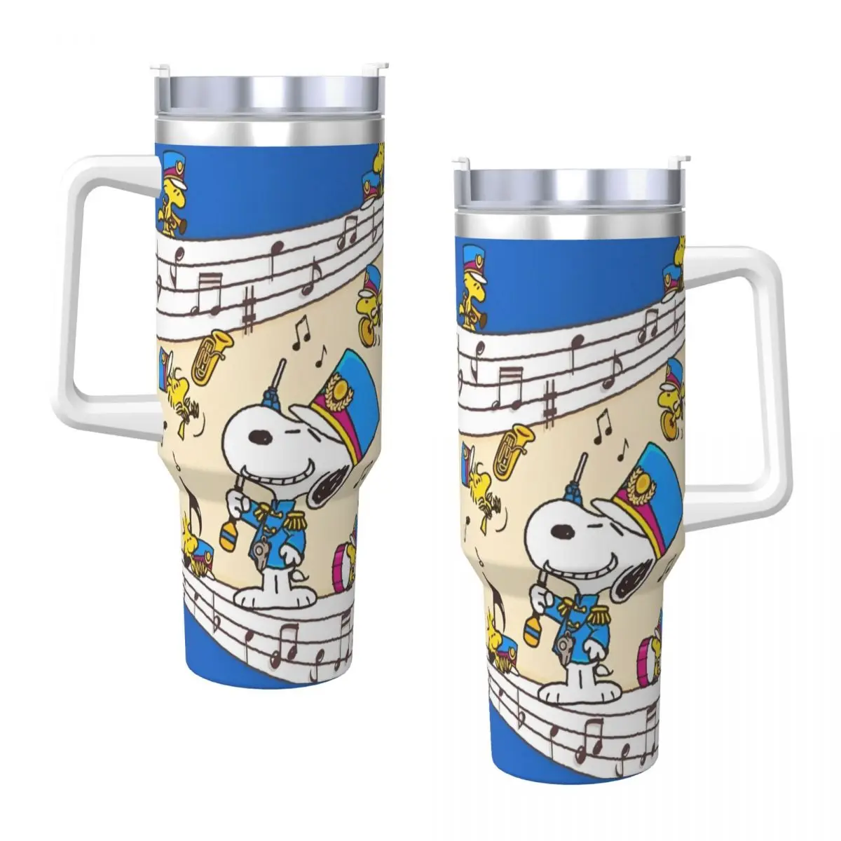 Snoopy Peanuts Stainless Steel Tumbler Travel Thermal Mug With Straws and Lid Large Car Mugs Cold and Hot Water Bottle