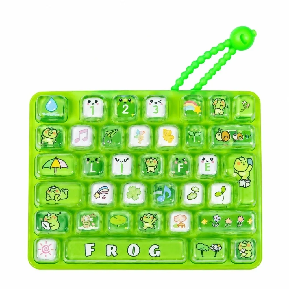 Cartoon 37 Keys Keyboard Keychain Mini Animals Fingertip Button Keyring Pressable Keys Relaxed Keyboard Clicker Keychain