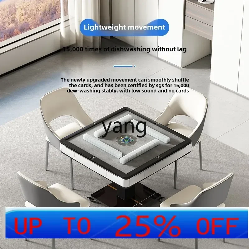 

LMM mini light luxury glass bass folding dining table warm foot mahjong table sparrow table