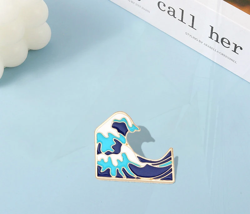 Pins Denim Jacket Pins Badge Jewelry Gift for Kids friends Cartoon waves Brooch  Pin Brooch Childlike Button Glaze