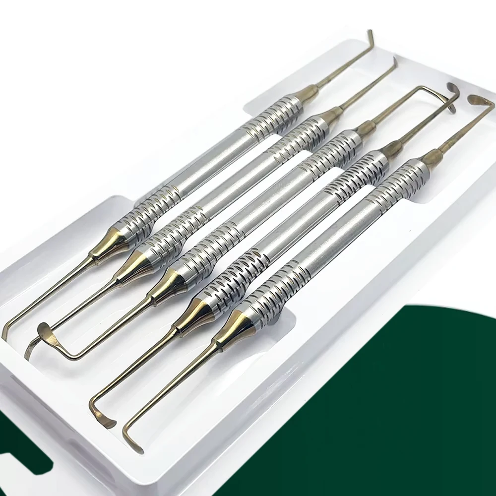 

5 шт., зубной имплантат, синус-лифт, лифт, инструмент из нержавеющей стали, двухсторонний хирургический инструмент для подъема костей, набор инструментов