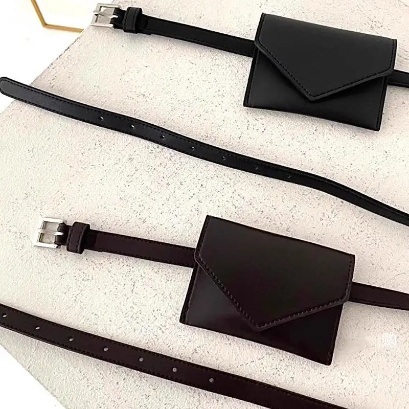 PU Leather Waist Belt Bag For Women Crossbody Fanny Pack Mini Handbag Evening Clutch Detachable Waist Purse