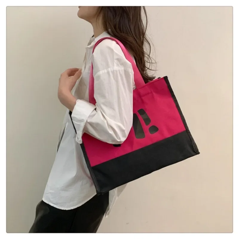 B bolso de hombro de lona de gran capacidad para mujer, bolso de ocio coreano, bolso de mano de Joker japonés, bolso de hombro femenino de marca de lujo