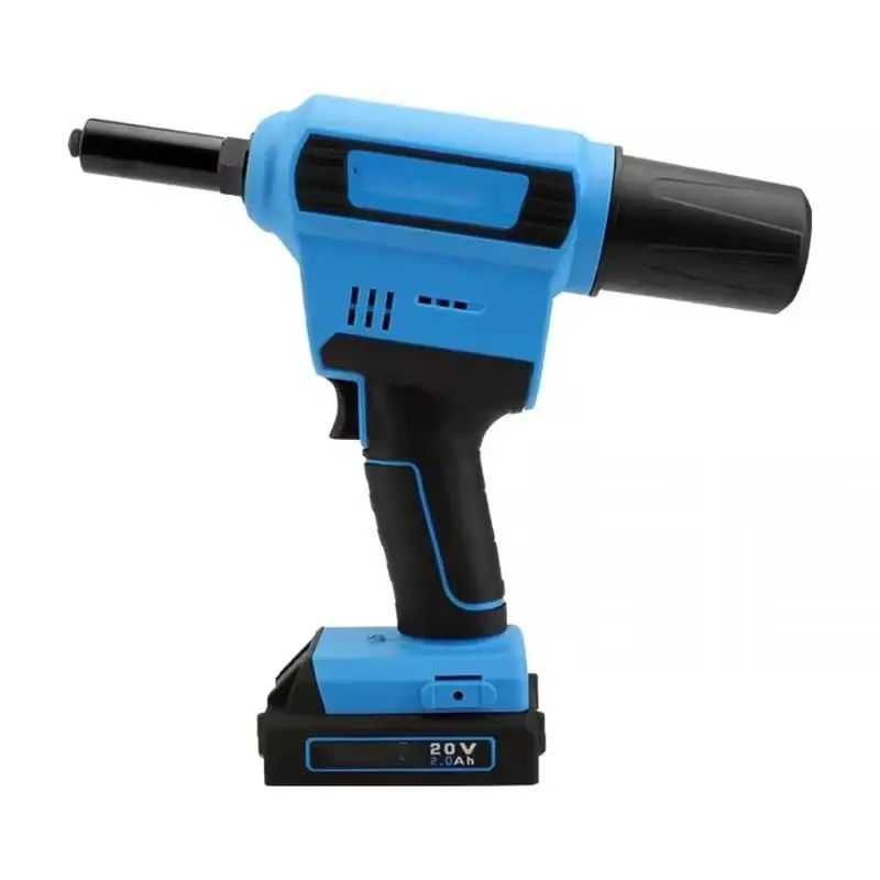 Electric Blind Rivet Gun Automatic Nut Riveter 1/4 Inch Capacity For Steel Aluminum Rivets Equipped With Battery And Charger