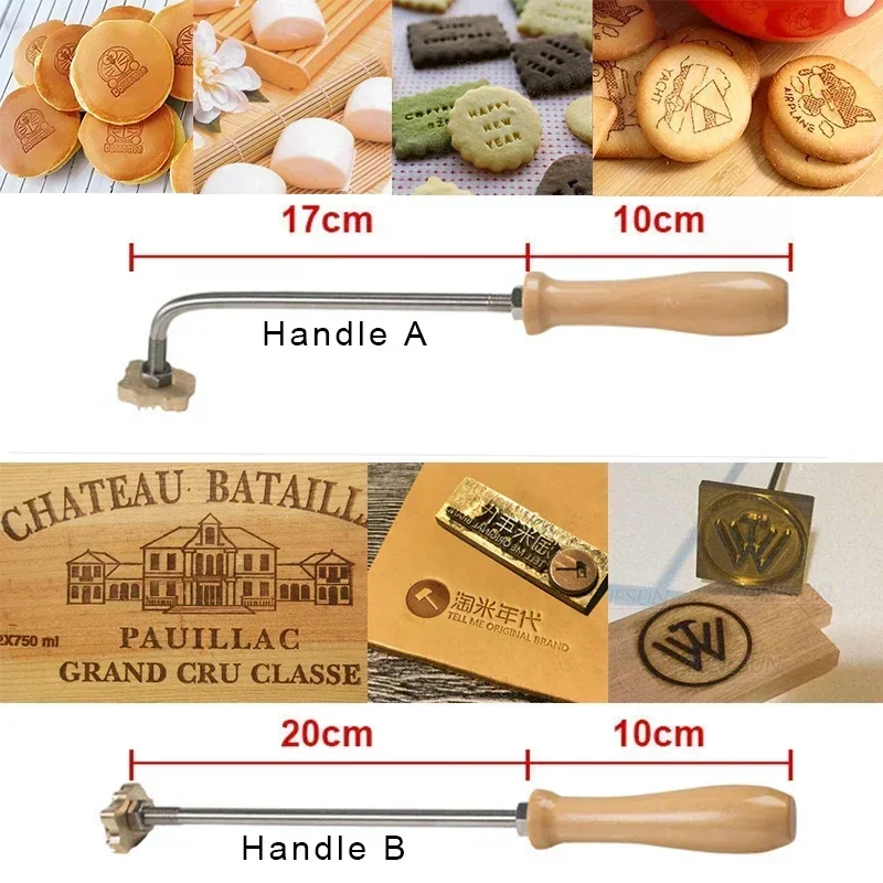 Ottone ferro goffratura personalità in pelle goffratura timbro 3/4/5/6cm può essere realizzato in metallo sigillo Stamper per la torta pane legno