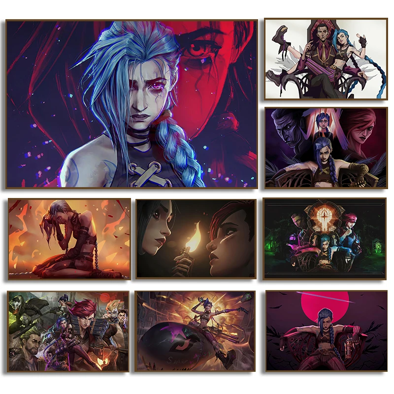 Popular Anime League of Legends Jinx Arcane Lux Miss Fortune LoL Poster Canvas Printing Wall Art Picture Gaming Room Home Decor