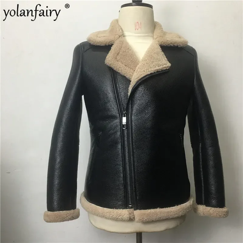 

5XL Original Sheepskin Real Fur Coat Men Winter Jacket Male Motorcycle Genuine Leather Fur Jacket Male Clothing Chaqueta FCY4020