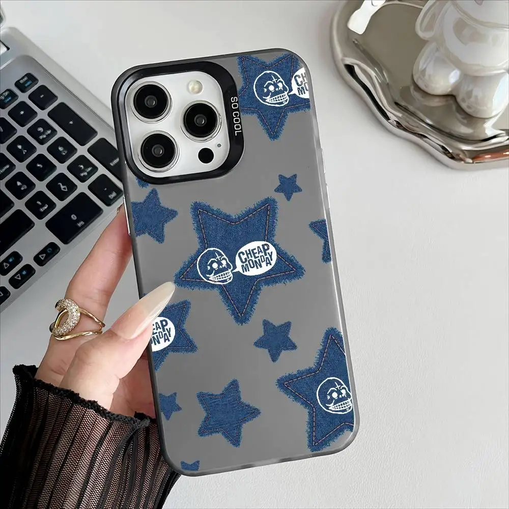 حافظة هاتف M-Monday رخيصة الثمن لهاتف آيفون 16 15 14 13 12 17 Pro Max زر معدني مستقل مطلي بالكهرباء