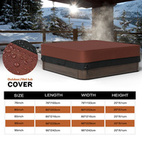 600D Oxford Hot Tub Dust Cover Cap swimming pool Waterproof Anti-UV Outdoor Warm Spa Hotspring Anti-Fall Leaves Snow Dust Cover