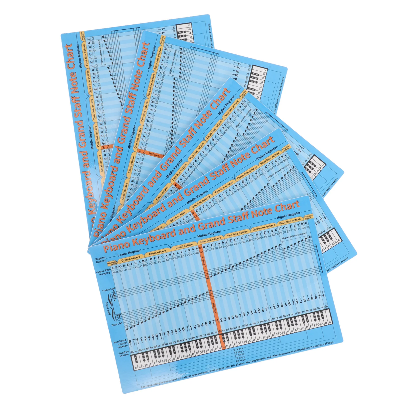 

5Pcs Piano Keyboard Stickers Number Removable Beginner Friendly High Definition Printing Enhance Visual Recognition