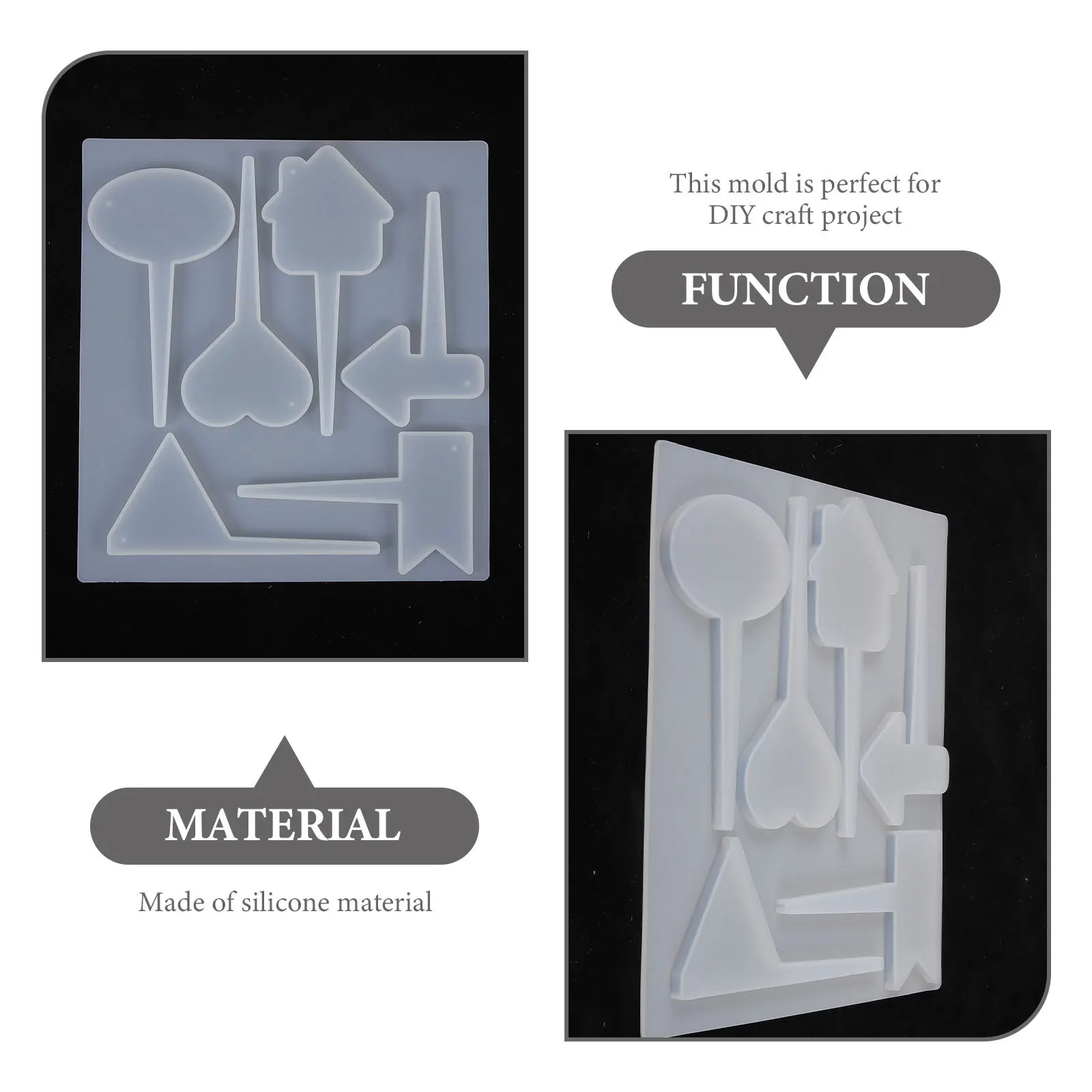 

Non Stick Silicone Mold 3D Resin Epoxy DIY Plant Labels Reusable Craft Garden Making Mould Stencils Flower Tags Pot Marker