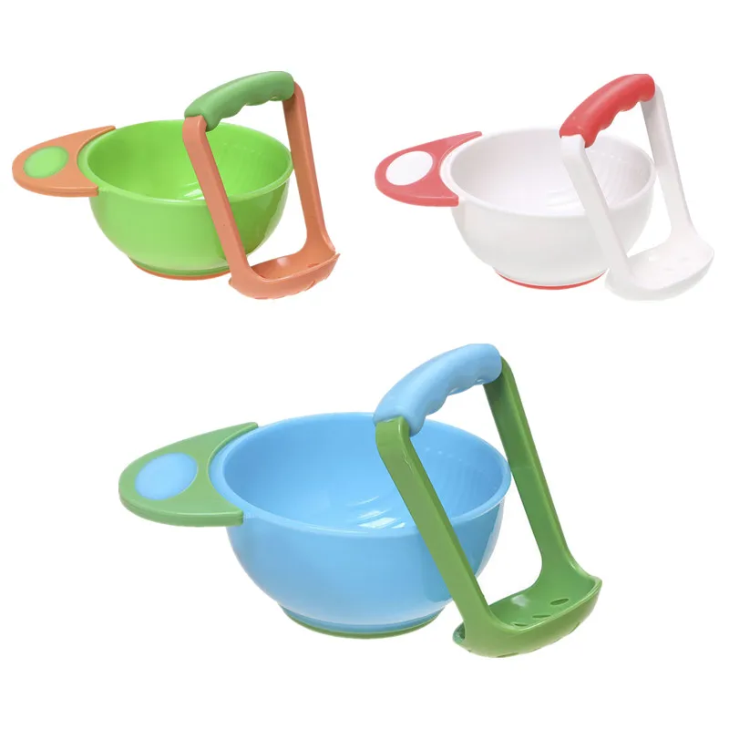 Baby Food Mills Grinding Bowl Fruit Nut Biscuit Food Mills Grinding Feeder Infant Feeding Bowl Dishes Feeder Educational Toys