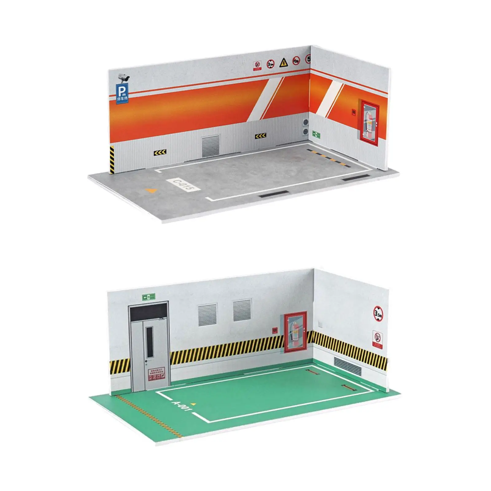 

1/24 Parking Lot Display Case Realistic Mini Dustproof Model Car Storage Box
