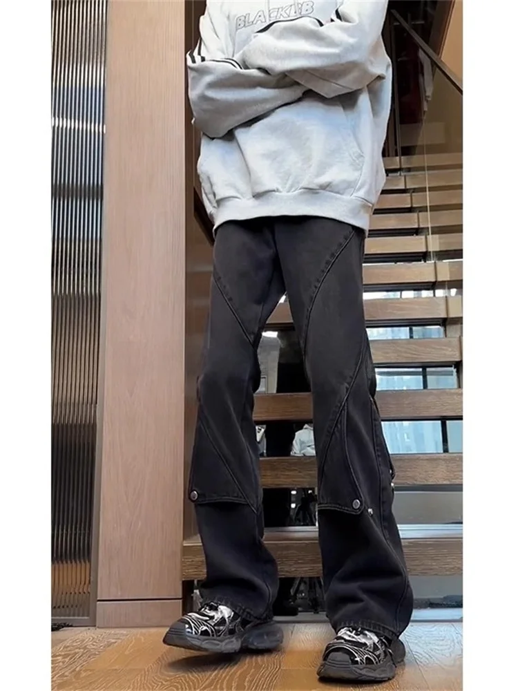 

Мужские джинсы American Vibe, весна-осень, прямые, на пуговицах, CleanFit, стильные, классические, синие, джинсовые, повседневные брюки