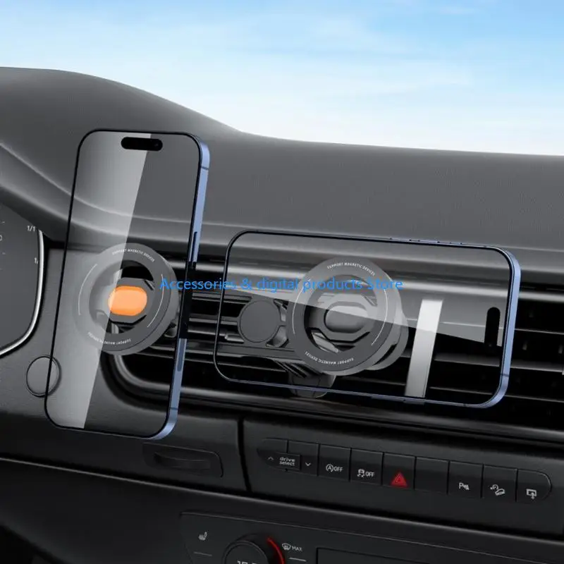 77JD Double Car Phone Vent Mount with 360 Rotation Strong Grip Universal Fit