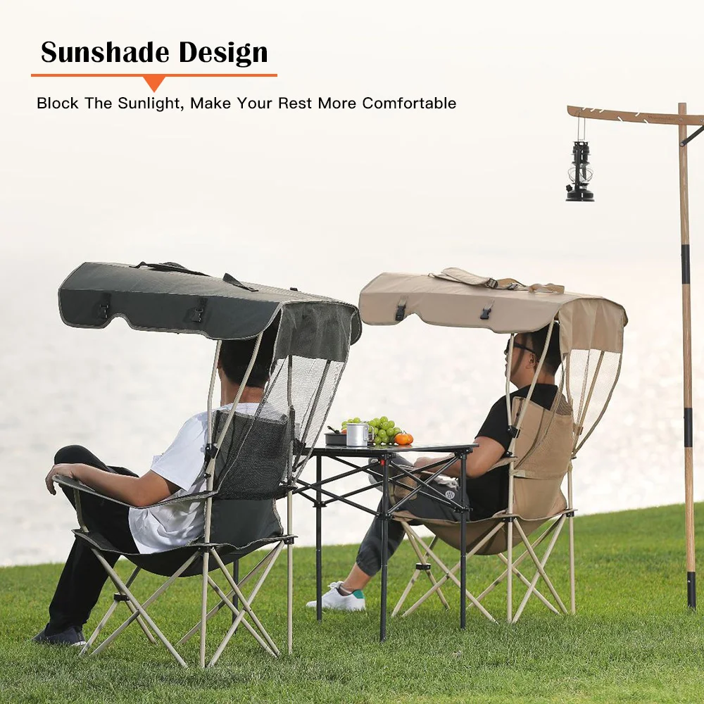 

Portable Folding Chair With Canopy Shade Beach Chair Camping Chair Lawn Chair Perfect For Outside Activities With Reinforced Ant
