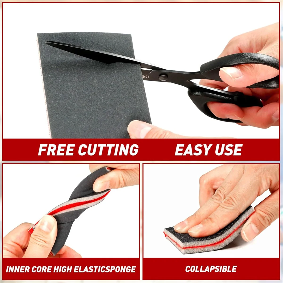 

Набор шлифовальных губок BAAQ из 24 предметов, зернистость 80-3000, влажная и сухая наждачная бумага, гибкая шлифовальная губка для дерева, профессиональные шлифовальные подушечки