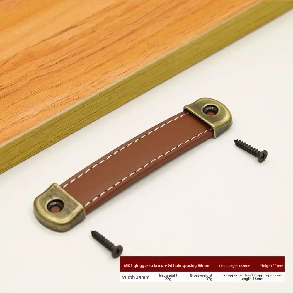 New Leather Furniture Handles Universal with Screws Wardrobe Drawer Door Pulls Kitchen Cabinet Handles