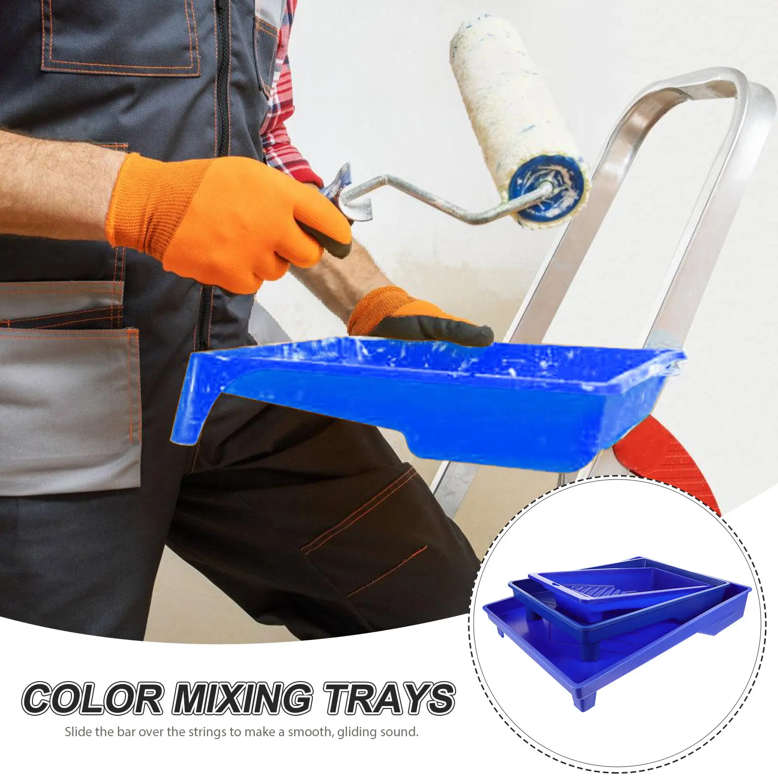 3Pcs Plastic Paint Trays Large Capacity Colors Mixing Tray for Watercolor Gouache Acrylic Oil Pigment Mixing Container