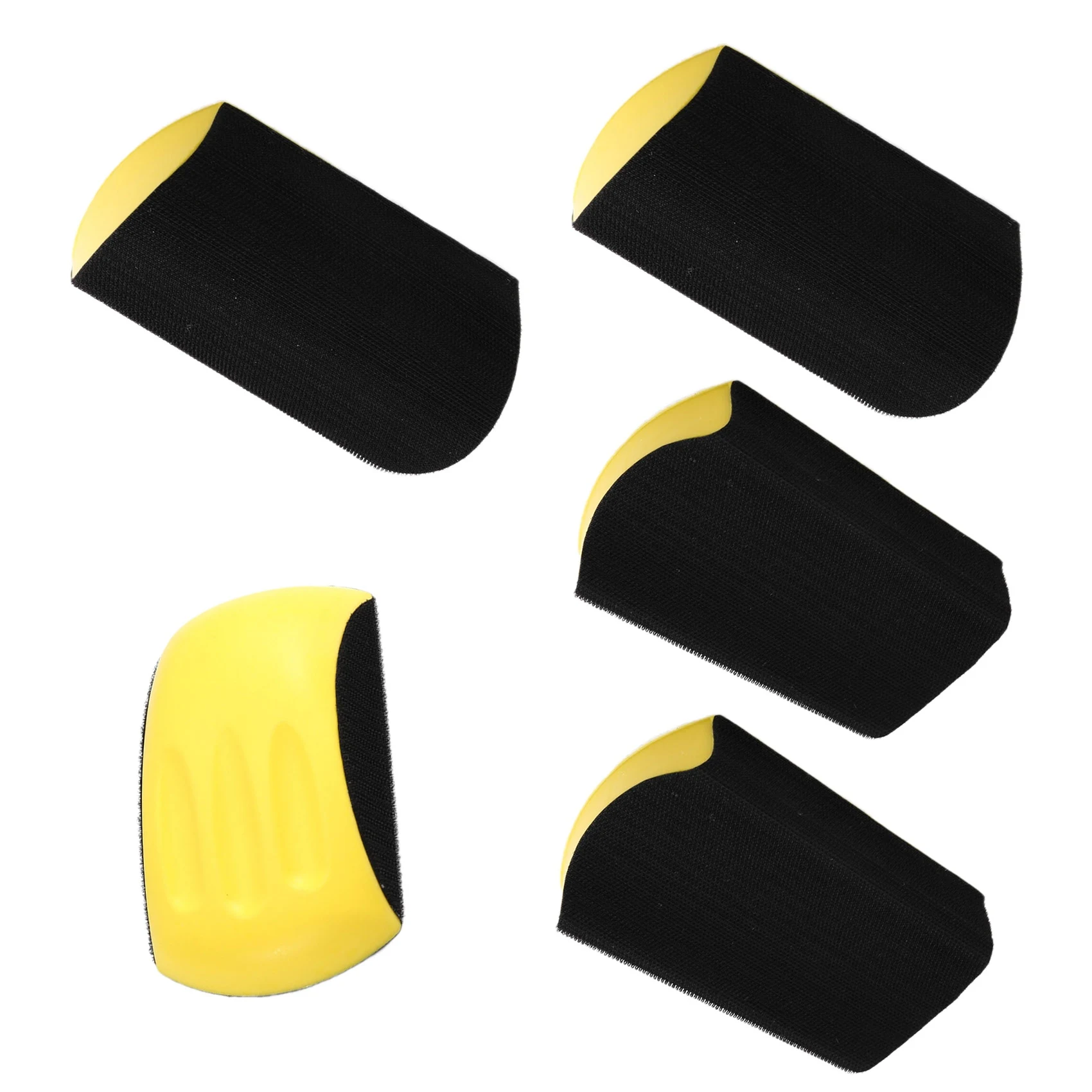 ABFI 6 Inch Hand Sanding Blocks Rectangle And Mouse-Shaped Hook For Woodworking Hook Backing Sandpaper Holder 5Pcs