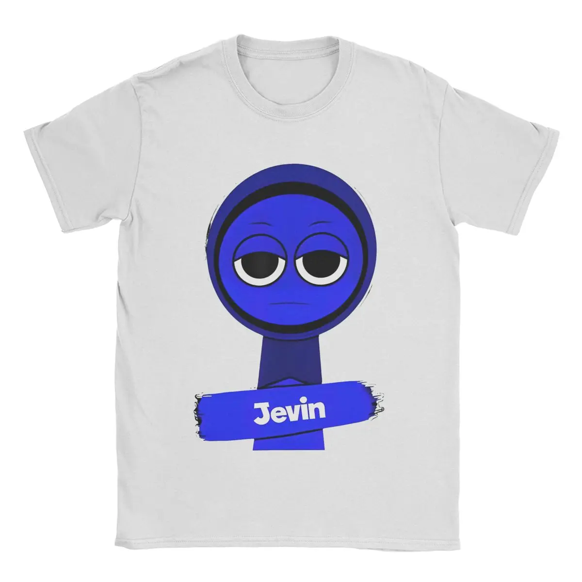 Sprunki Jevin مضحك لعبة الرجال تي شيرت مضحك تيز قصيرة الأكمام طاقم الرقبة تي شيرت القطن الخالص 6XL بلايز